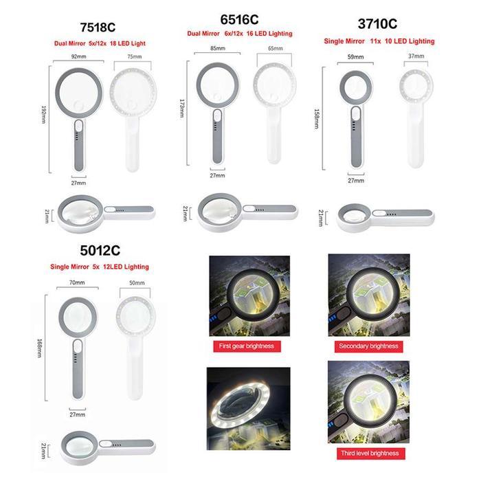 SOLUSI PERABOT KACA PEMBESAR LED 5-30X 21-75MM AG78 SP LAMPU LUP LENSA RECHARGEABLE DENGAN CAHAYA