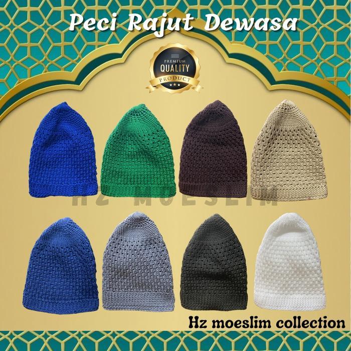 ORIGINAL Peci Rajut Peci Putih Peci Haji TERMURAH READY STOCK