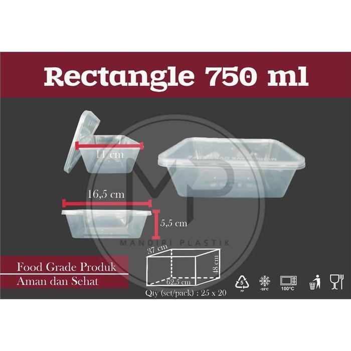 NEW PRODUCT THINWALL RECTANGLE OT 750ML CUP MIKA OTI FOOD CONTAINER KOTAK MAKAN PLASTIK PERSEGI