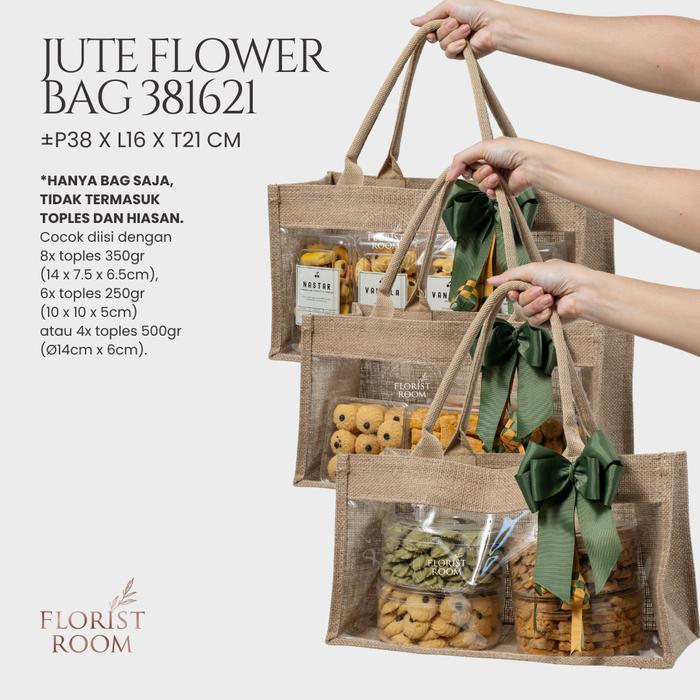 JUTE FLOWER BAG 381621 - HAMPERS - GOODIE BAG
