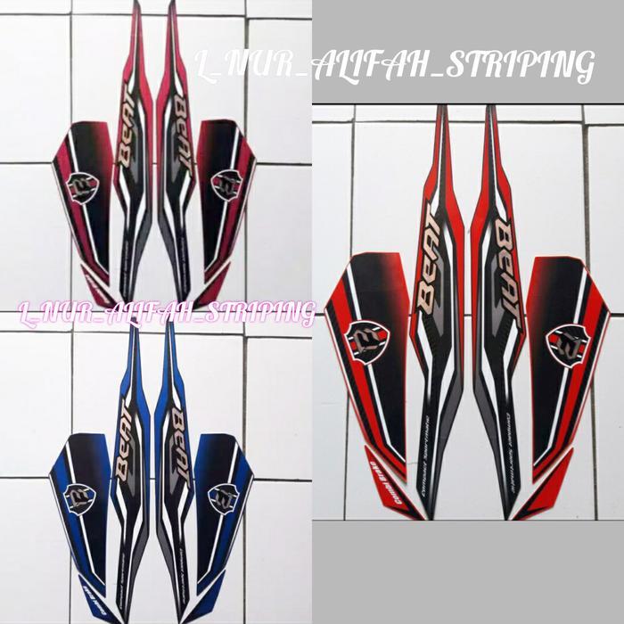 STICKER STRIPING LIS LES POLET BODY MOTOR BEAT ESP CBS ISS TAHUN 2019 skotlet Motorcycle