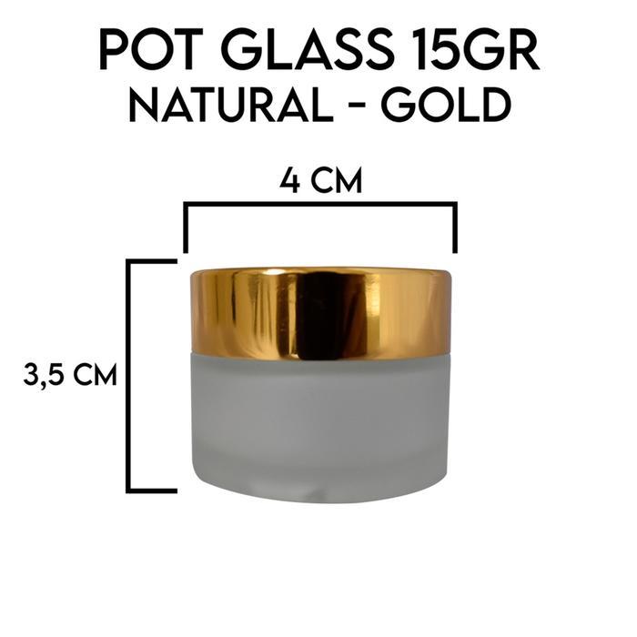 [PAKET 10 PCS] POT GLASS 15 GR / POT ACRYLIC 15 GR/ POT IMPOR 15GR /POT AKRILIK 15 GR EMAS