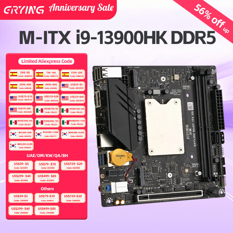 . Erying Diy Itx Desktop Motherboard Set With Onboard Core Cpu -