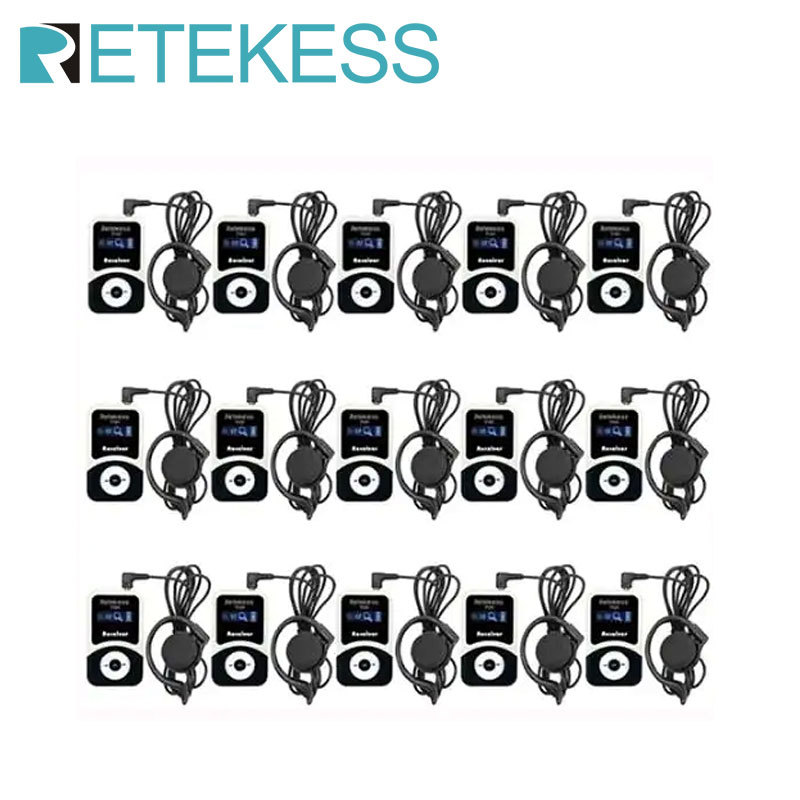 . 15Pcs Retekess T131 Tour Guide Receiver Wireless Tour Guide System -