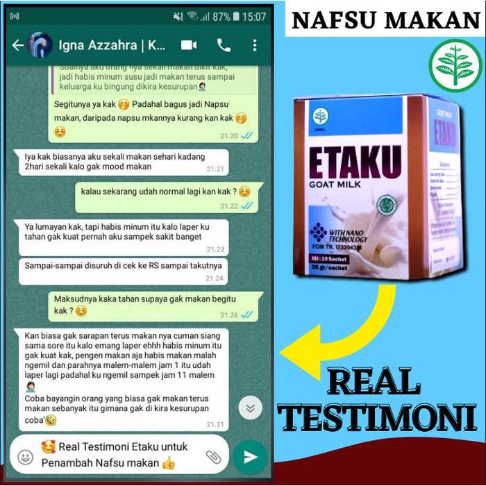 Susu Etaku Suplemen Kesehatan Penambah Nafsu Makan Lansia Penguat Tulang Penguatan Ingatan Lansia