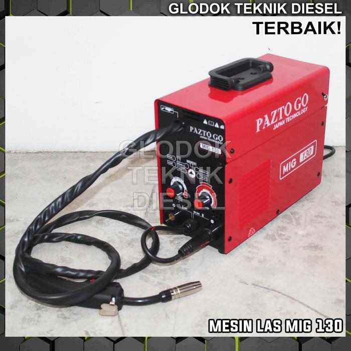 BEST SELLER PAZTO MESIN LAS MIG 130 A CO2 TANPA GAS WELDING MIGI GASLESS JAPAN