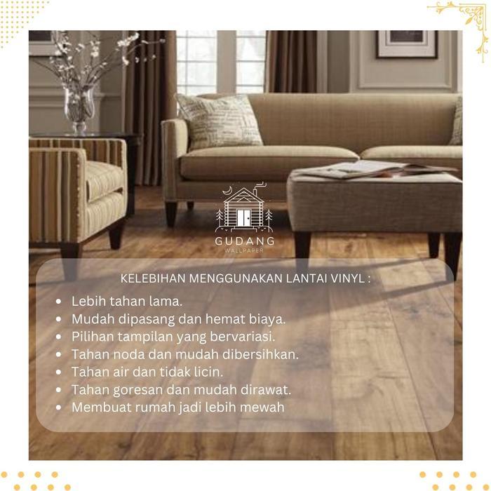 "New" Lantai Vinyl Stiker Kayu langsung tempel / Lantai vinyl PVC Anti air anti minyak anti noda /