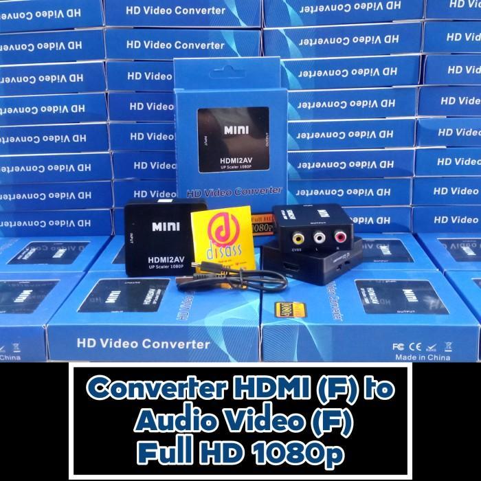 Converter Audio Video RCA AV Input Female to HDMI Out Female - Disass Jogja