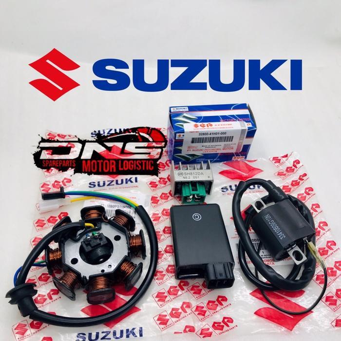 PAKET 4 ITEM PENGAPIAN SPUL+CDI+KIPROK+KOIL SUZUKI SMASH 110 LAMA SMASH 110 NEW ORIGINAL SGP