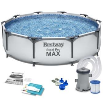 Bestway 56408 Kolam Renang Rakit Portable Steel Pro Max Pool + Filter Set Bestway