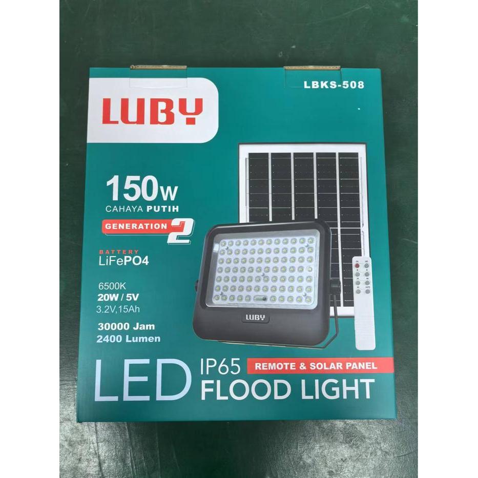Luby Lampu Led Sorot Remot Solar Panel 50 Watt / 100 Watt / 200 Watt Lbks 508 Lampu Flood Light