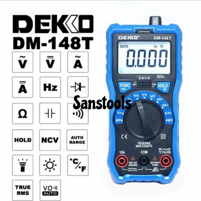 Dekko Dm-148T Digital Multimeter True Rms Auto Range Deko Dm148T Ori