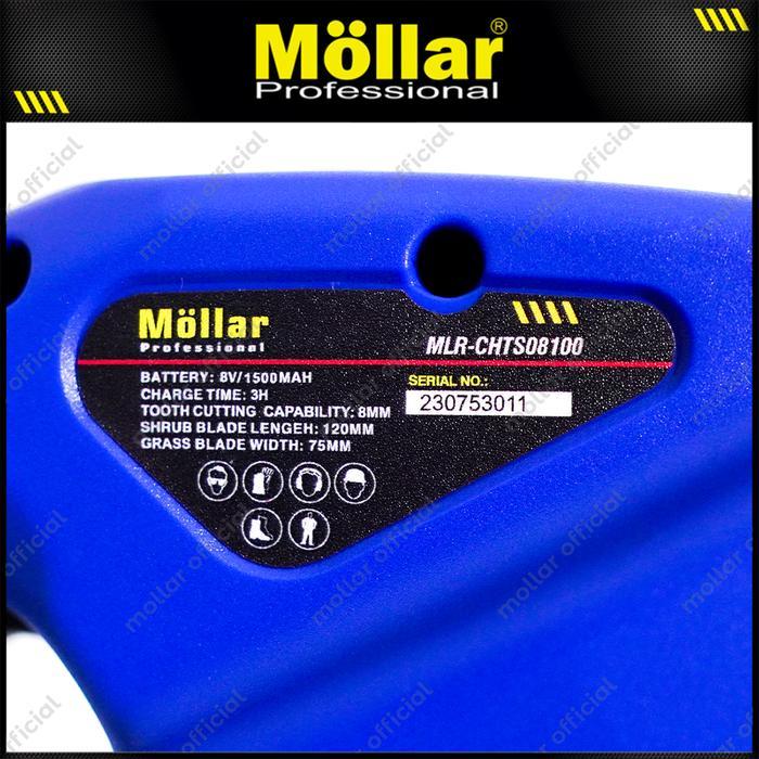 Mollar Chts08100 Mesin Potong Rumput Baterai 8V Cordless Hedge Trimmer Best Quality