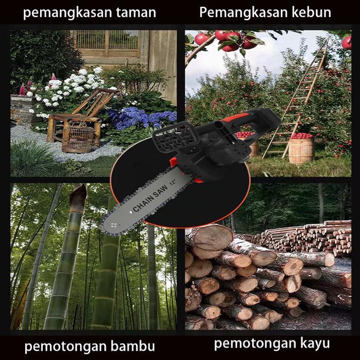 MAKITA MESIN CHAINSAW 12 /10 /8 /6 /4 INCI CORDLESS CHAINSAW 998V GERGAJI BATERAI 2 BATERAI HANDHELD
