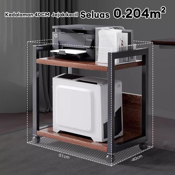 RAK SUSUN SERBAGUNA RAK PRINTER RAK DAPUR MULTI-LAPISAN DENGAN RODA RAK MICROWAVE DUDUKAN PRINTER