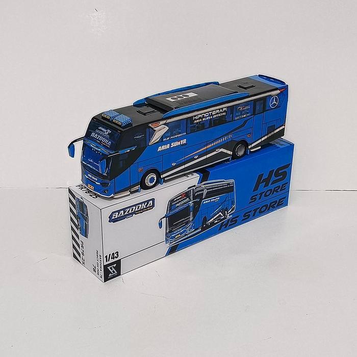 Miniatur papercraft bus aria surya bazooka skala 43