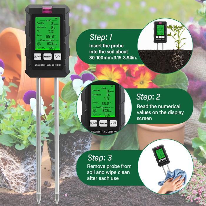 DIGITAL SOIL PH METER 4IN 1-UKUR PH TANAH-SOIL ANALYZER HIDROPONIK