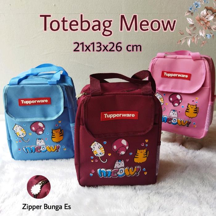 Tas bekal tas multifungsi motif Meow Tupperware / tas bekal Makanan