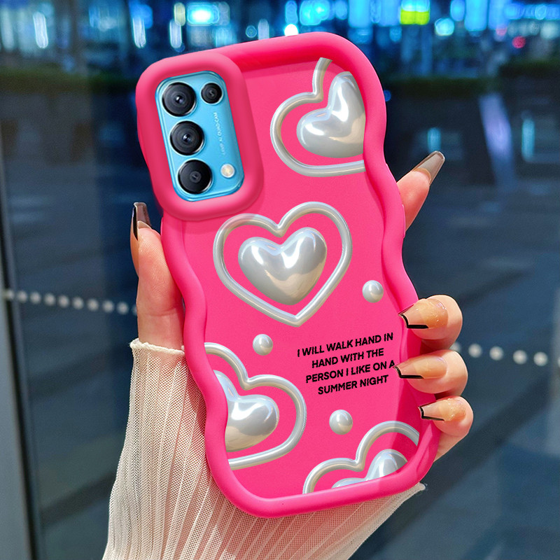 Casing Hp Untuk OPPO Reno 5 4G Reno 5 5G Reno 5K 5G Find X3 Lite Case Hati Perak Cesing Polos Kasing
