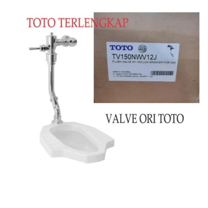 KLOSET JONGKOK TOTO CE9 LENGKAP FLUSH VALVE CLOSET JONGKOK OTOMATIS
