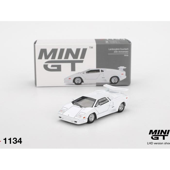 MiniGT 1134 - Lamborghini Countach 25th Anniversary White - Diecast Mobil Model Miniatur Scale Car