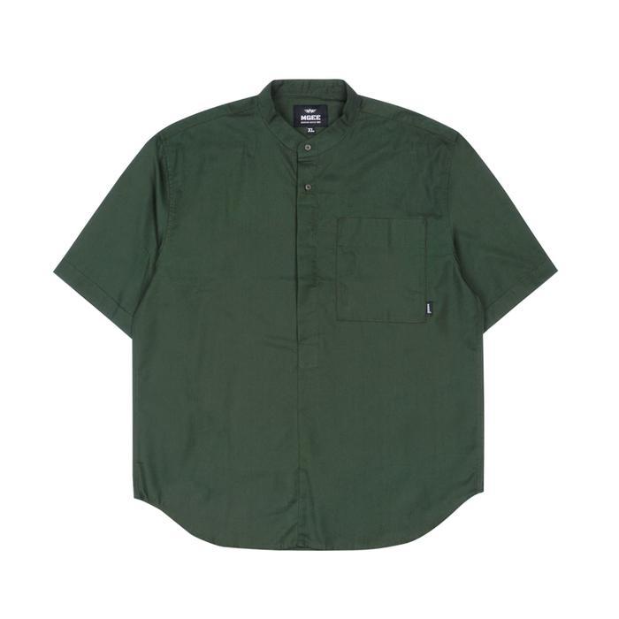 MGee Baju Kemeja Pria Shanghai Koko Koleksi OVERSIZE Ahmir C004 Green