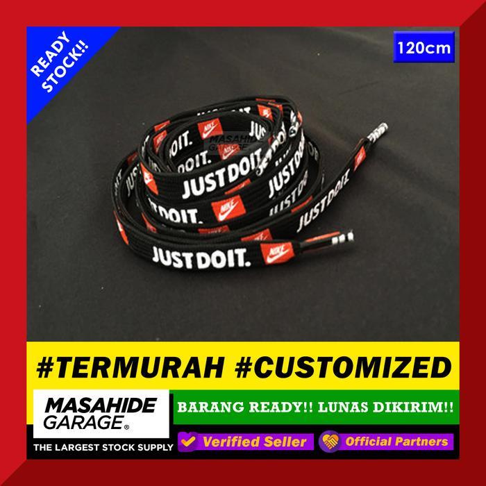 JUST DO IT LACES BLACK NIKE LIMITED SHOELACES TALI SEPATU HITAM 120CM