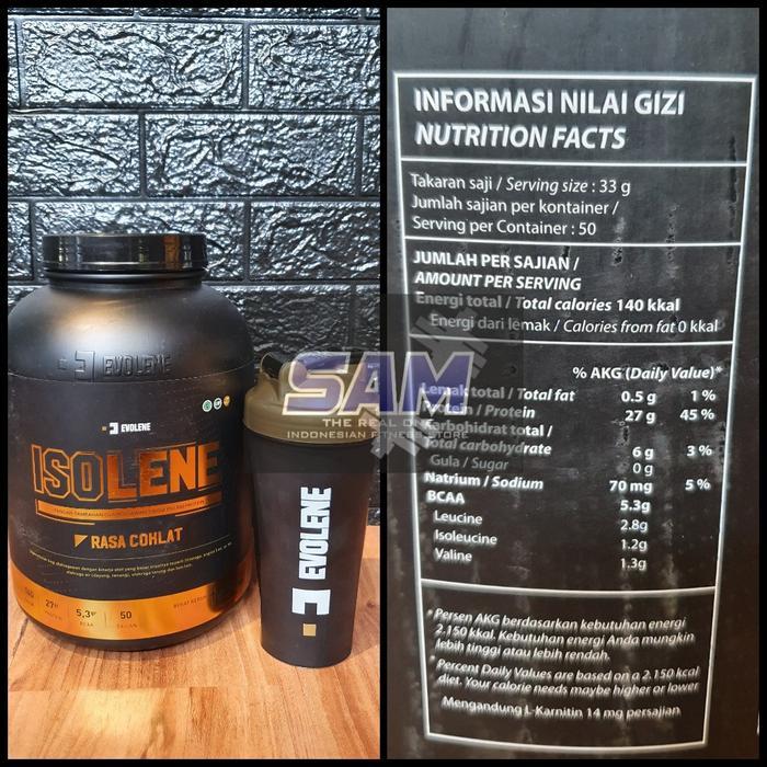 Ready Suplemen Fitness Evolene Isolene 50 Sachet 1650 Gram Malang Whey Protein Isolate