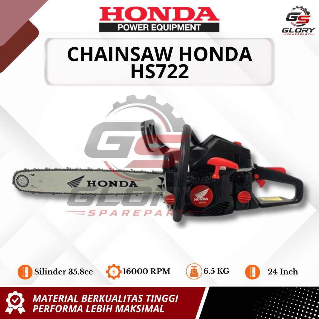 Mesin Chainsaw Honda HS 722 Bar 24 Inch Komplit Fullset Siap Pakai