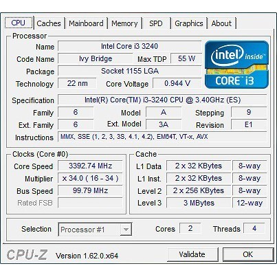 BESSELER PROCESSOR INTEL CORE I3 3240 3220 3225 3250 TRAY SOCKET 1155 IVY BRIDGE