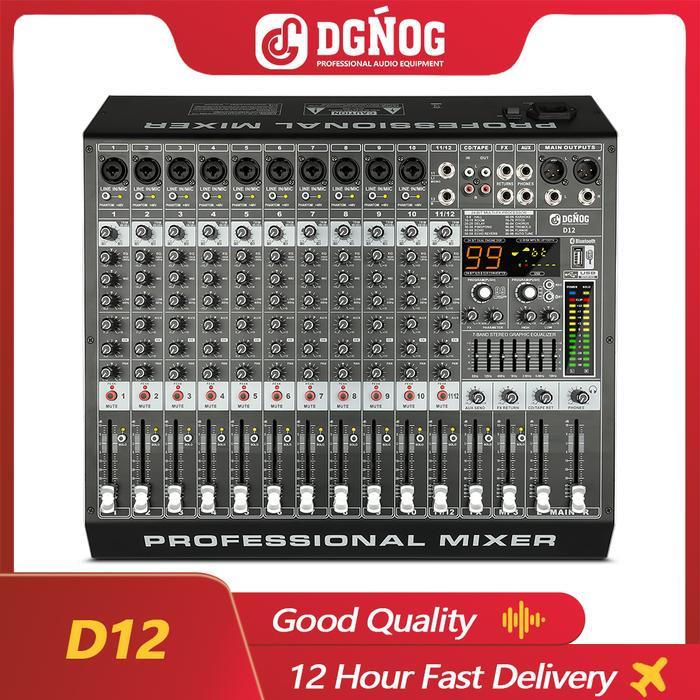 Dgnog Professional Sound Mixer 12 Channel Audio Mixer Dj Console Usb