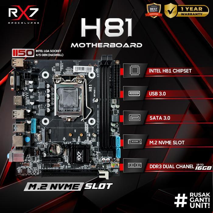 NEW PRODUCT MOTHERBOARD RX7 H81 LGA 1150 DDR3 MAINBOARD H81 SUPPORT NVME