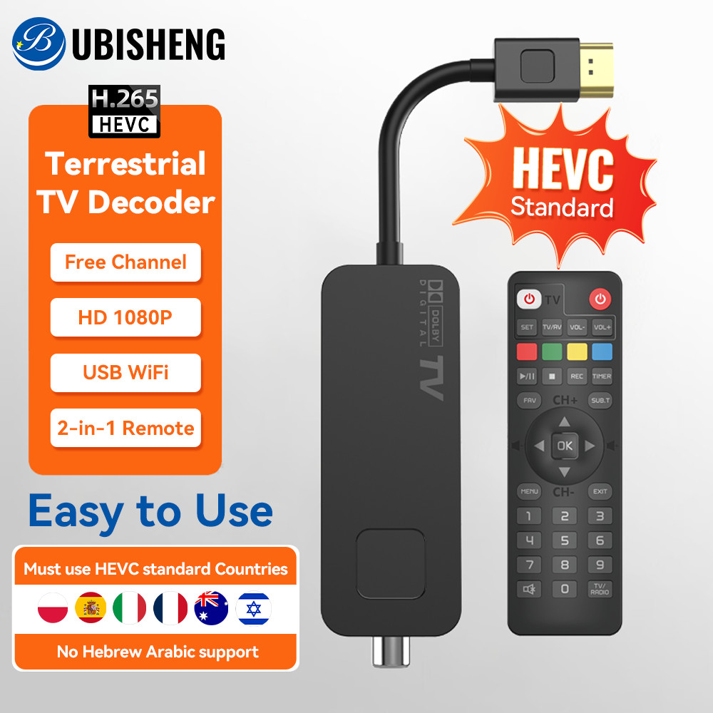 UBISHENG U3mini DVB T2 DVB C Digital TV Decoder HD Free TV Channels 7Days EPG TV Tuner for Spain