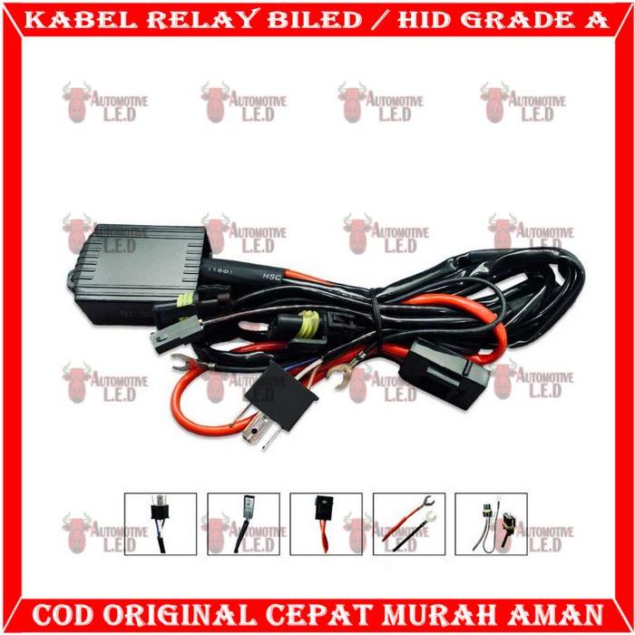 "New" ORIGINAL KABEL RELAY MOBIL RELAY BILED PROJECTOR KABEL MOBIL BILED LAMPU PROJECTOR KABEL HID