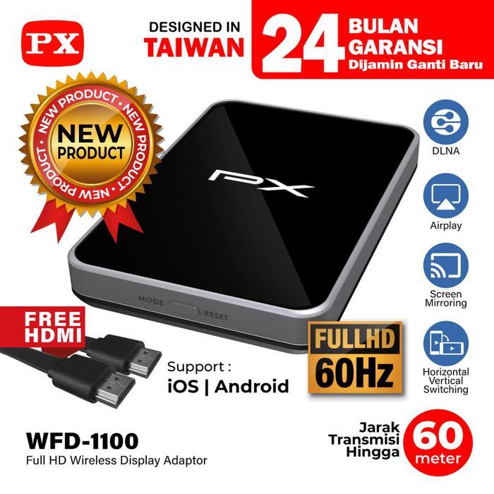 HDMI Wireless Adapter HP Laptop Tablet TV Monitor Proyektor Wireless HDMI 12 Meter PX WFD-1100