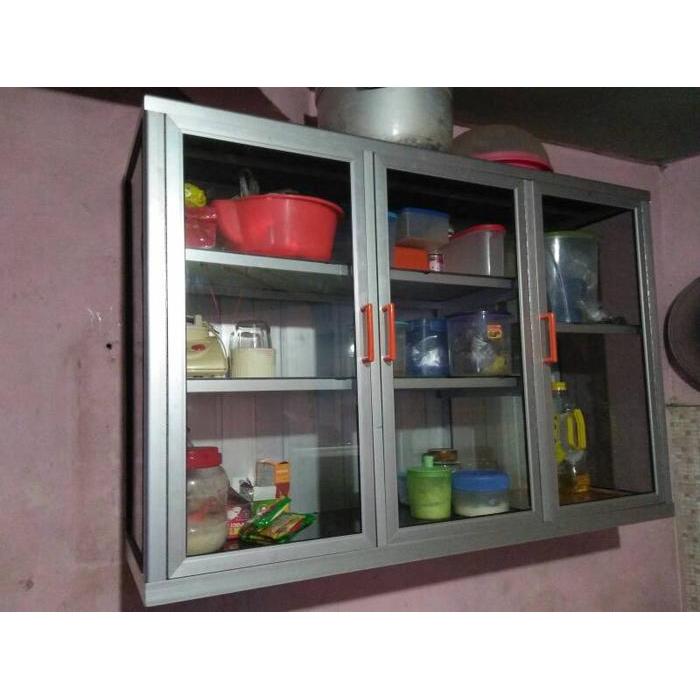 lemari gantung, kitchen set, lemari alumunium, etalase, rak piring