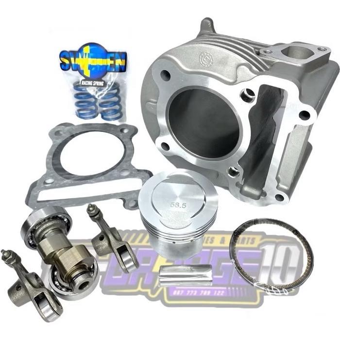 BLOK SEHER BORING PAKET BOREUP MIO NOUVO PISTON 58,5 155 CC SET NOKEN AS RACING PER KLEP RACING
