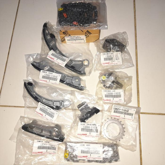 RANTAI TIMING CHAIN CEN SET TOYOTA HIACE PREMIO 2800CC 13 ITEM PART OK.