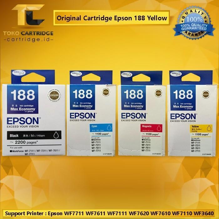 TERLARIS Original Cartridge Tinta Epson 188 T188, Tinta Printer Epson WF7711