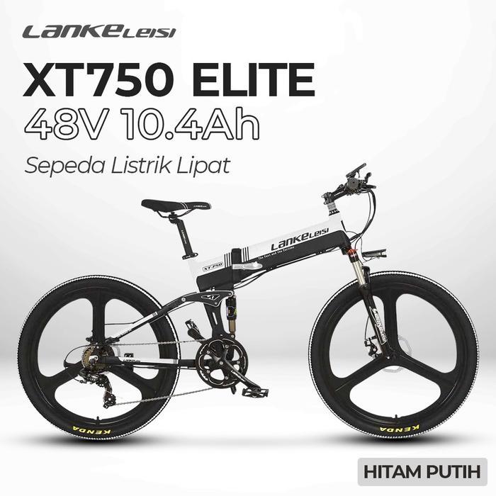 Lankeleisi Sepeda MTB Motor Listrik Lipat Elektrik XT750 Electric Bike - Elite Putih