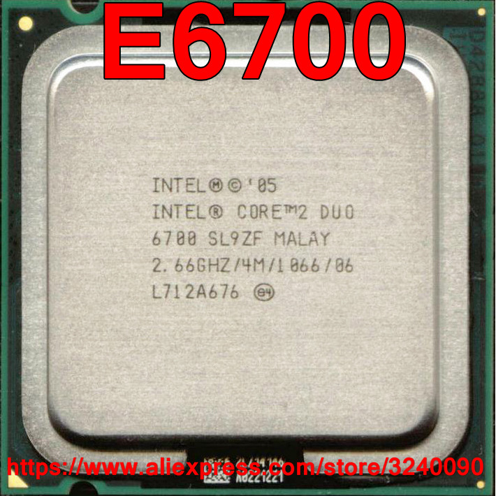 . Original Intel Cpu Core 2 Duo E6700 Processor 2.66Ghz/4M/1066Mhz -