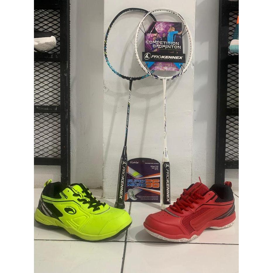 PROMO PAKETAN RAKET BADMINTON PROKENNEX DAN SEPATU GEENESIS ORIGINAL