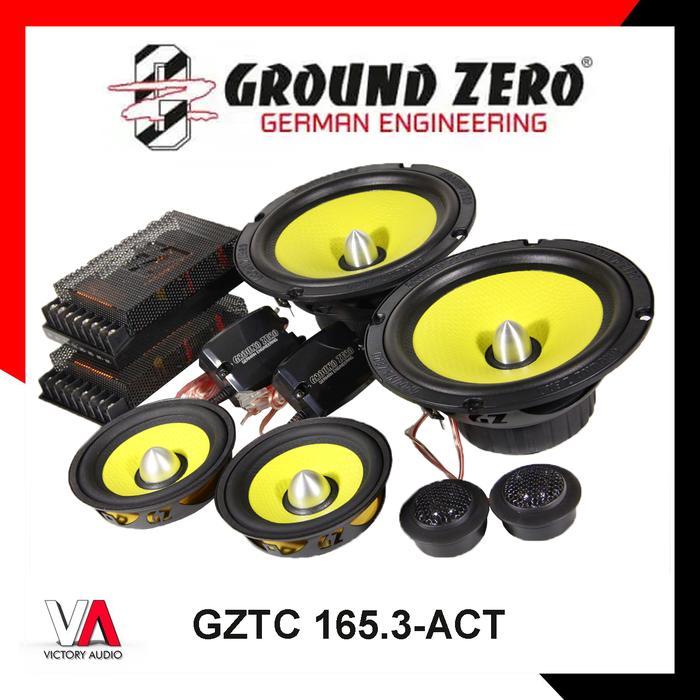Speaker Split 3-Way Component System GROUND ZERO GZTC 165.3-ACT 6.5 Inch Mid Bass + 3 Inch Midrange