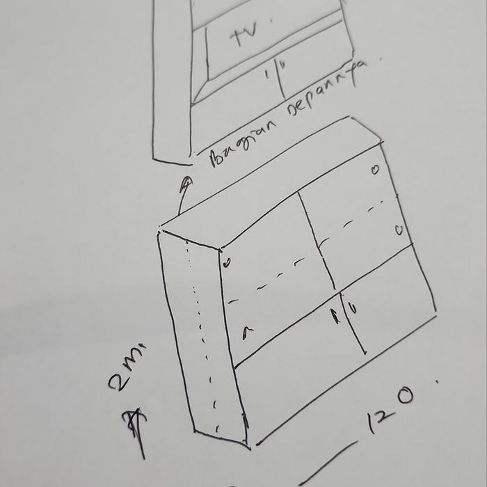 Partisi Tv 2 Muka 120cm Bahan Plywood( Bukan Serbuk)/trinityjayafurniture