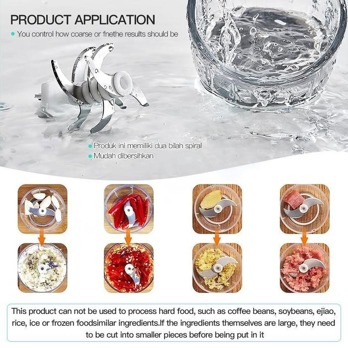 Tixx Mini Blender Portable Food Processor Penggiling Daging Mpasi Bayi Pisau Baja Tahan Karat