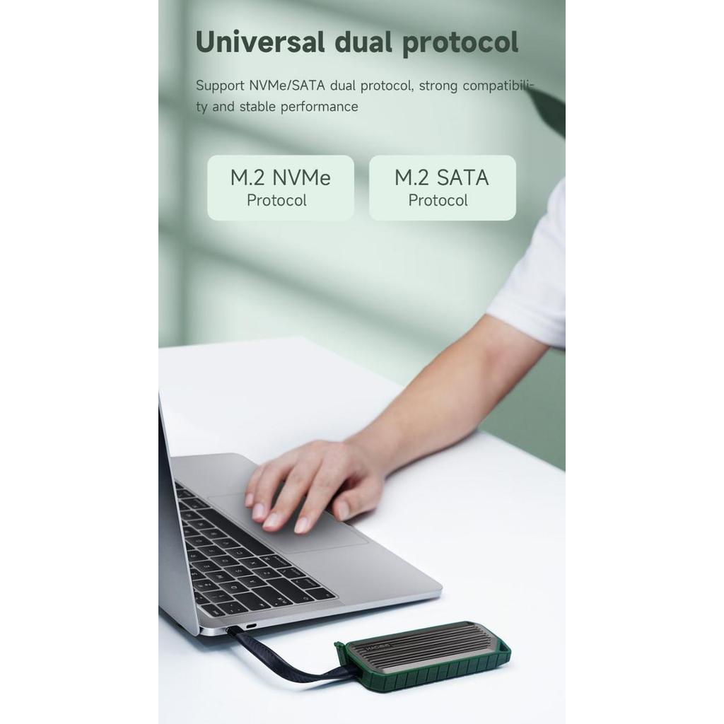 HAGIBIS SSD CASE NVMe SATA DUAL PROTOCOL SSD ENCLOSURE M.2 TO USB 3.1