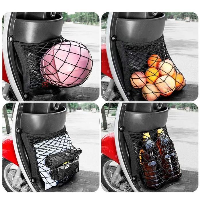 Promo Jaring Helm Barang Bagasi Motor Tas Jaring Mesh Penyimpanan Sepeda Helmet Dua Layer