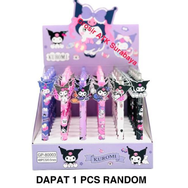 ( DAPAT 1 BOLPEN ) BOLPEN CETEK KUROMI GP-80003 / Pulpen Bolpoin Cetek Kuromi Sanrio Lucu Bagus