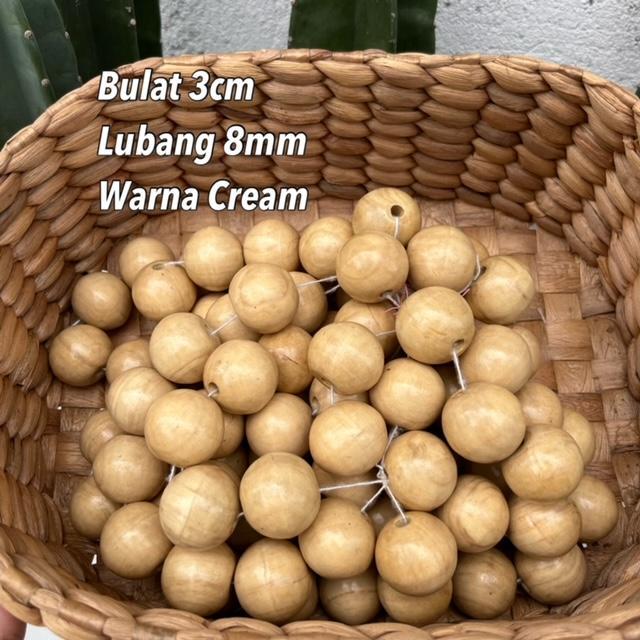 manik kayu hias /manik macrame model