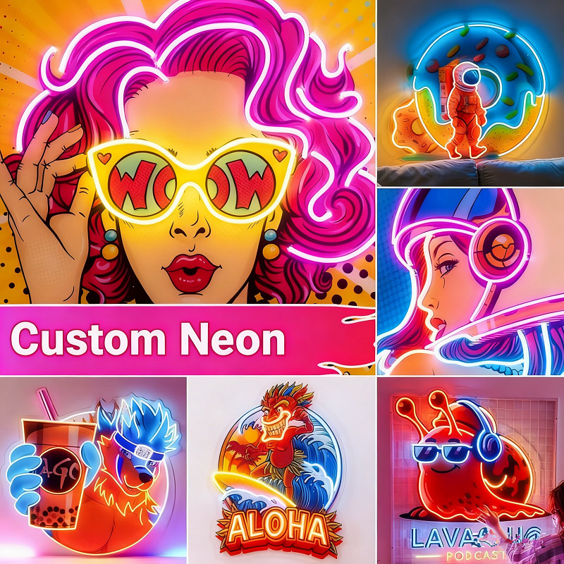 Custom LOGO Neon Sign Business LED Logo Sign Custom Neon UV Printed Personalized Neon Light Up Logo
